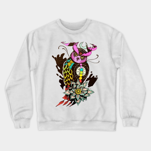 Cosmic Owl Crewneck Sweatshirt by TomiAx